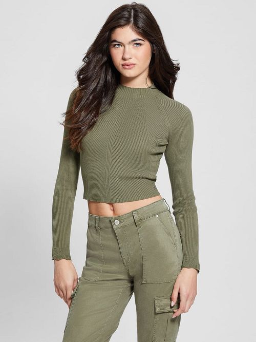 Guess Eco Marie Open-Back Sweater Top Verzi | GUESS-SN27735