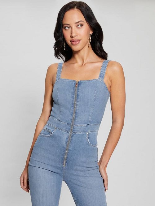 Guess Eco Mariposa Denim Jumpsuit Albastri | GUESS-SN26685