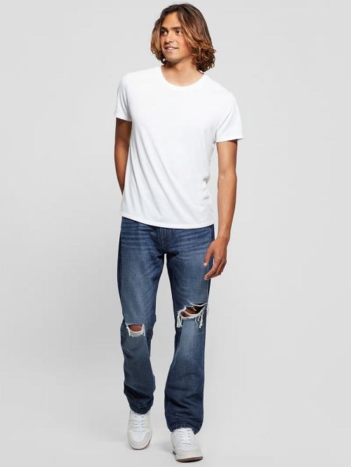 Guess Eco Mateo Distressed Straight Jeans Albastri | GUESS-SN30459