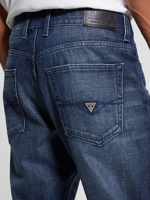 Guess Eco Mateo Distressed Straight Jeans Albastri | GUESS-SN30459
