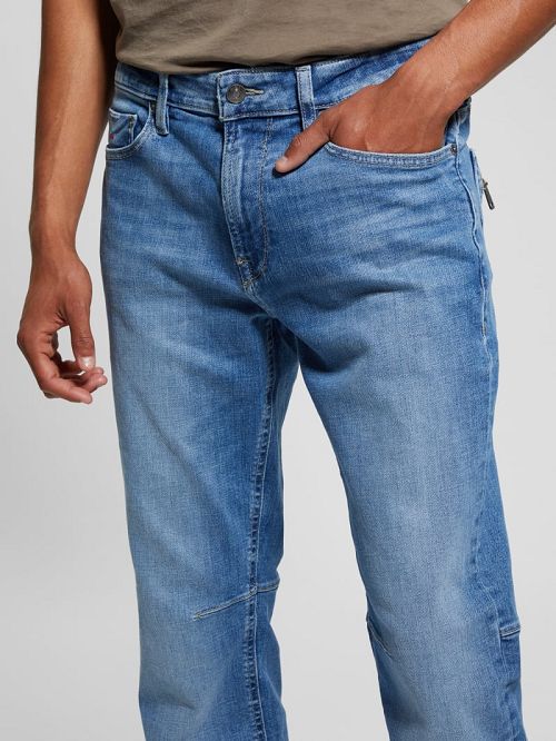 Guess Eco Mateo Zip Pocket Straight Jeans Albastri | GUESS-SN30433