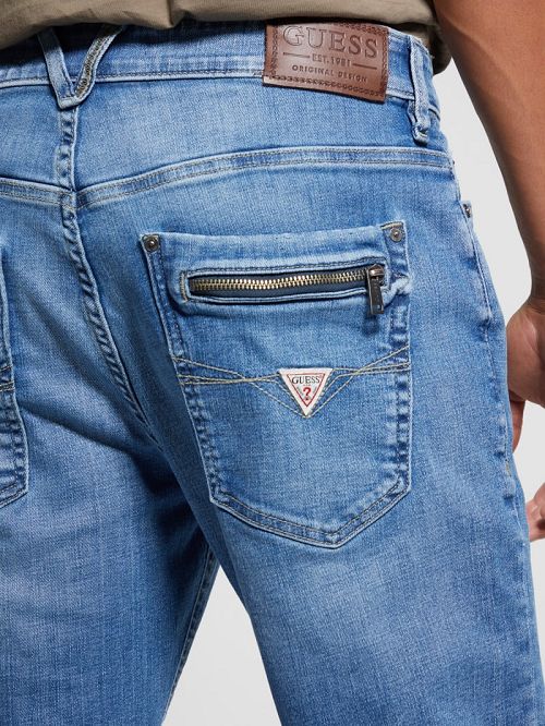 Guess Eco Mateo Zip Pocket Straight Jeans Albastri | GUESS-SN30433