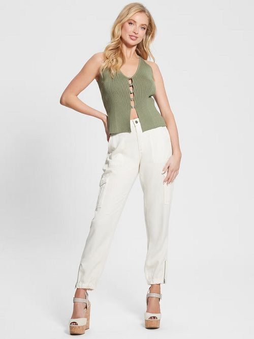 Guess Eco Meghen Alphabet Charm Sweater Verzi | GUESS-SN27050