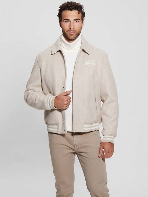 Guess Eco Melton Flight Jacket Bej | GUESS-SN30859