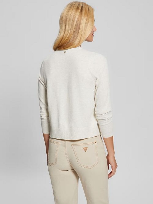 Guess Eco Mena Crewneck Cardigan Albi | GUESS-SN27795