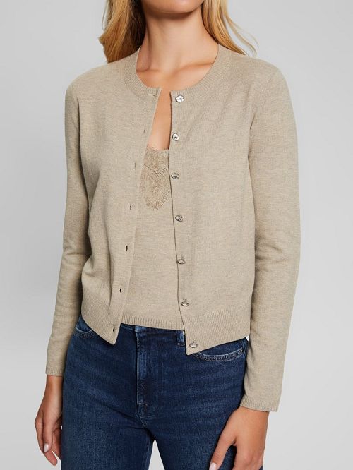 Guess Eco Mena Crewneck Cardigan Maro | GUESS-SN27494