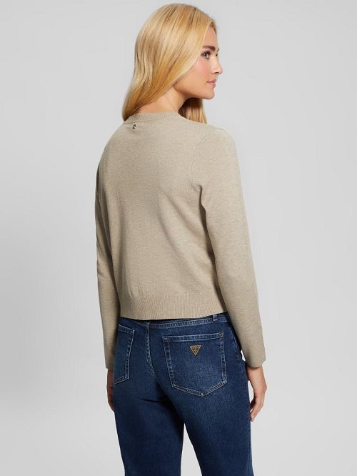 Guess Eco Mena Crewneck Cardigan Maro | GUESS-SN27494