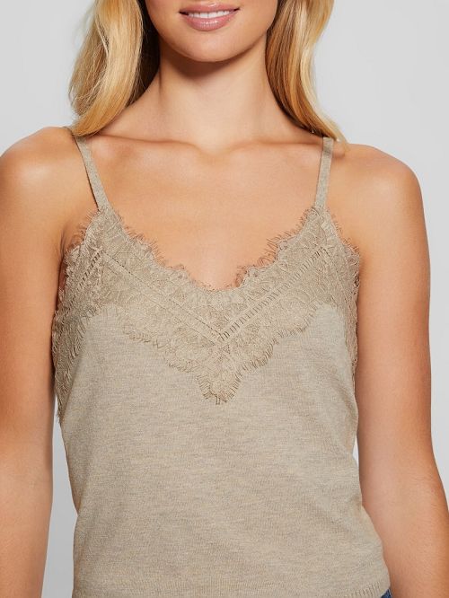 Guess Eco Mena Lace-Trim Sweater Cami Maro | GUESS-SN27849