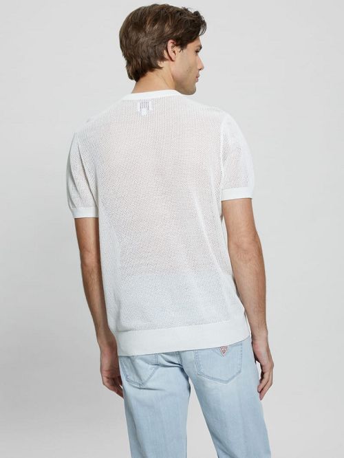 Guess Eco Mesh Lenny Crewneck Tee Albi | GUESS-SN30628