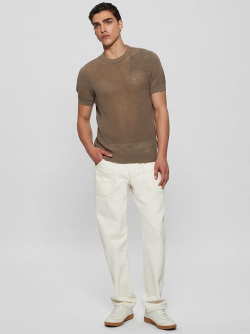 Guess Eco Mesh Lenny Crewneck Tee Maro | GUESS-SN30638