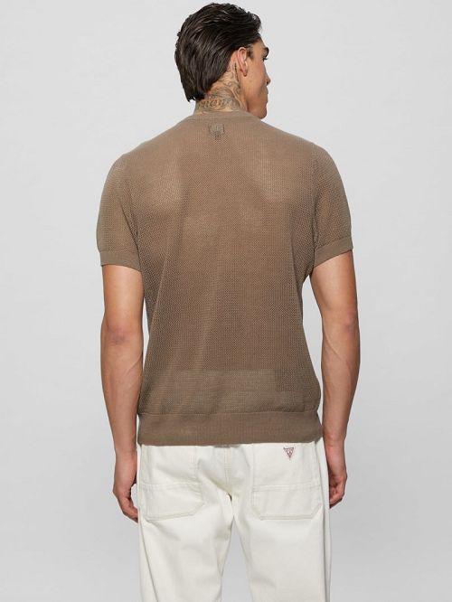 Guess Eco Mesh Lenny Crewneck Tee Maro | GUESS-SN30638