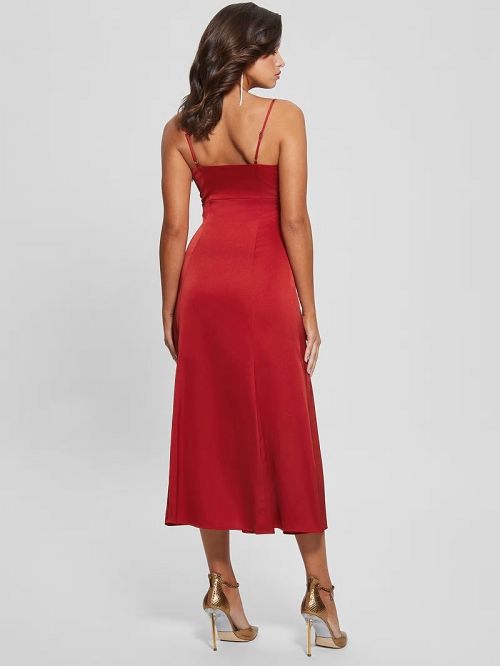 Guess Eco Monique Satin Dress Rosii | GUESS-SN26756