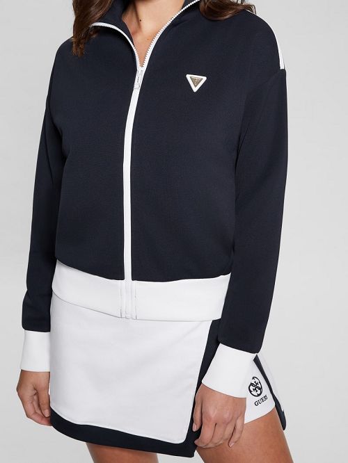 Guess Eco Mylah Full-Zip Sweatshirt Albastri | GUESS-SN28401