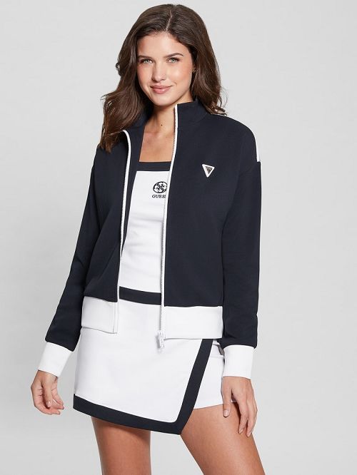 Guess Eco Mylah Full-Zip Sweatshirt Albastri | GUESS-SN28401