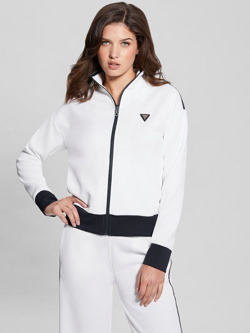 Guess Eco Mylah Full-Zip Sweatshirt Albi | GUESS-SN28395