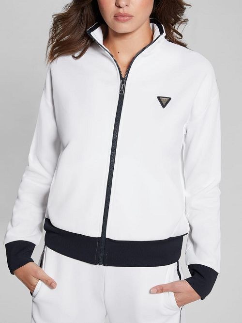 Guess Eco Mylah Full-Zip Sweatshirt Albi | GUESS-SN28395