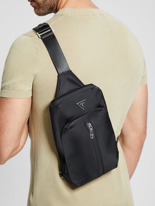 Guess Eco Nylon Crossover Bag Negrii | GUESS-SN31739