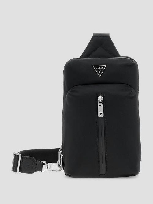 Guess Eco Nylon Crossover Bag Negrii | GUESS-SN31739