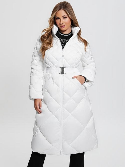 Guess Eco Olga Long Down Jacket Albi | GUESS-SN27914