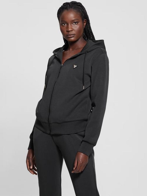 Guess Eco Olympe Full-Zip Hoodie Sweatshirt Negrii | GUESS-SN27886