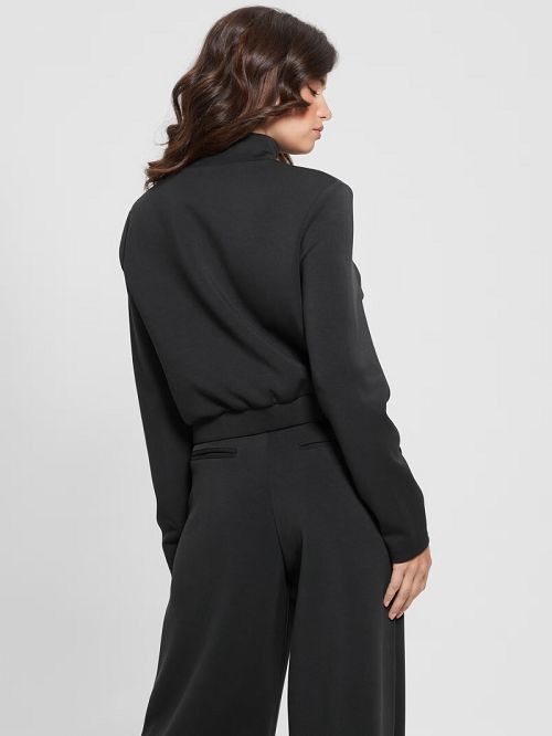 Guess Eco Olympe High-Neck Sweatshirt Negrii | GUESS-SN28385