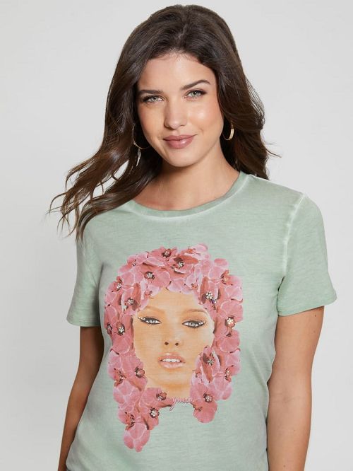 Guess Eco Orchid Queen Easy Tee Verzi | GUESS-SN27616