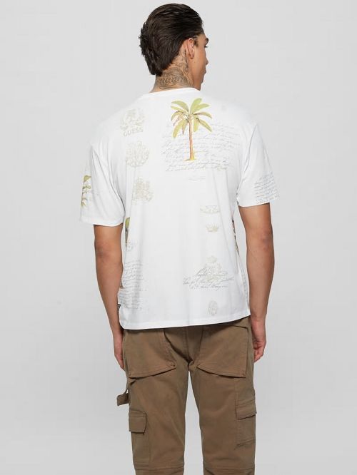 Guess Eco Palm Collage Tee Albi | GUESS-SN30581