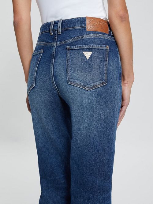 Guess Eco Paulette Flare Split Denim Pants Albastri | GUESS-SN26649