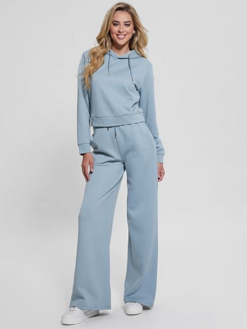 Guess Eco Peony Crop Hoodie Albastri | GUESS-SN28410