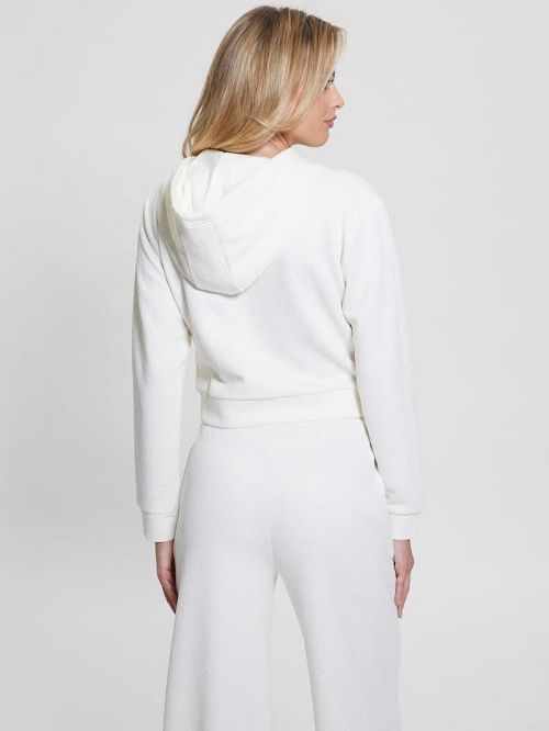 Guess Eco Peony Crop Hoodie Albi | GUESS-SN28406