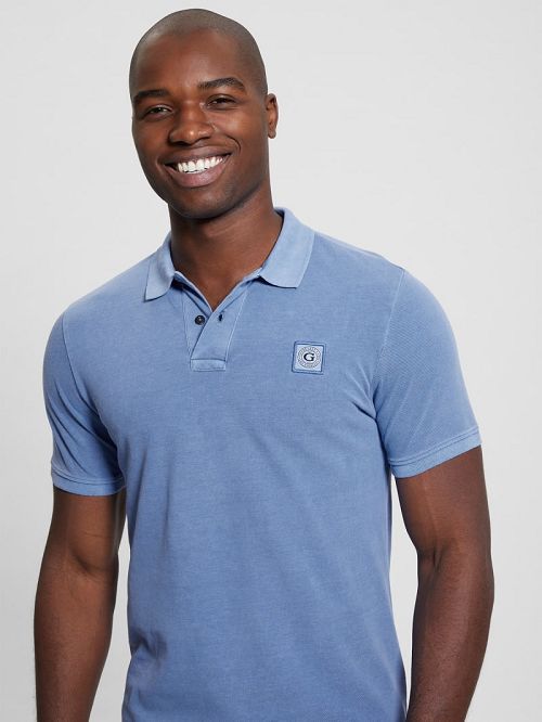 Guess Eco Pique Polo Albastri | GUESS-SN31230