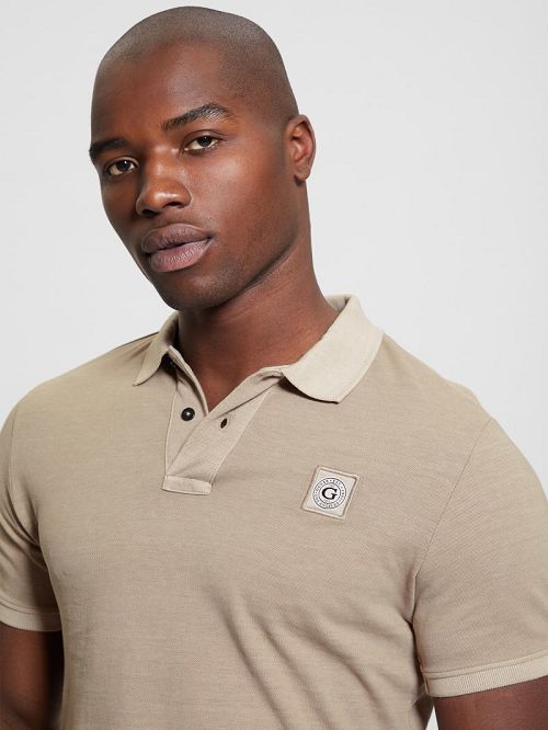 Guess Eco Pique Polo Bej | GUESS-SN31120