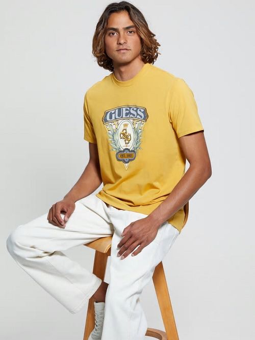 Guess Eco Quatro G Crest Tee Albi | GUESS-SN30618