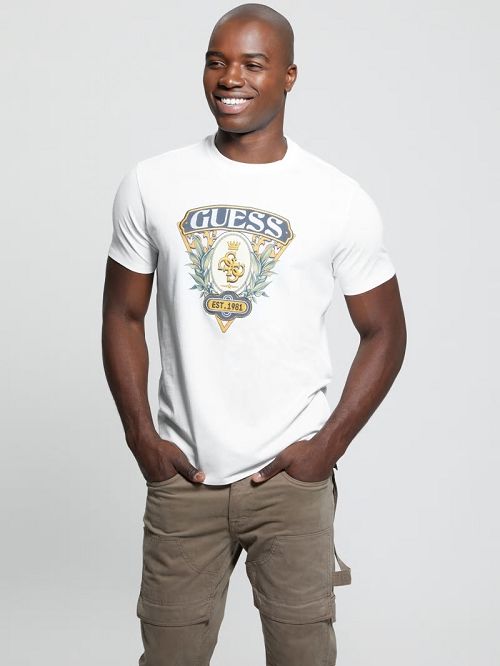 Guess Eco Quatro G Crest Tee Albi | GUESS-SN30660