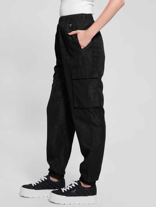 Guess Eco Quattro G Signature Cargo Joggers Negrii | GUESS-SN28231