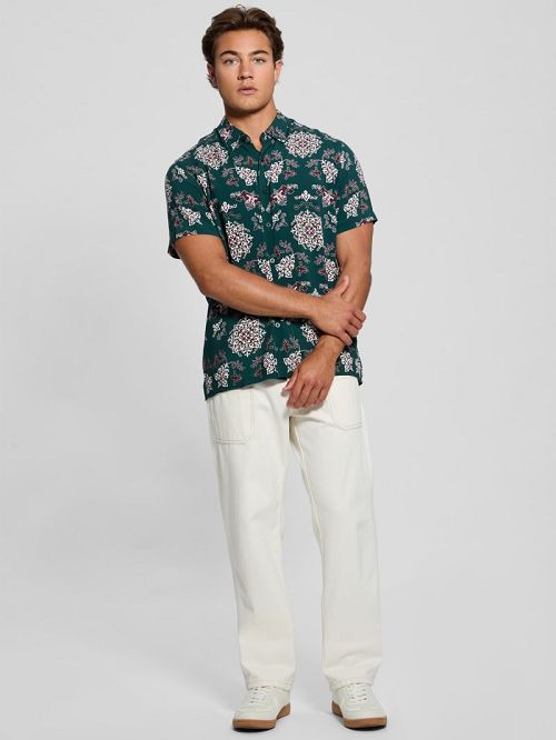 Guess Eco Rayon Paisley Shirt Verzi | GUESS-SN31323