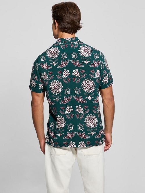 Guess Eco Rayon Paisley Shirt Verzi | GUESS-SN31323