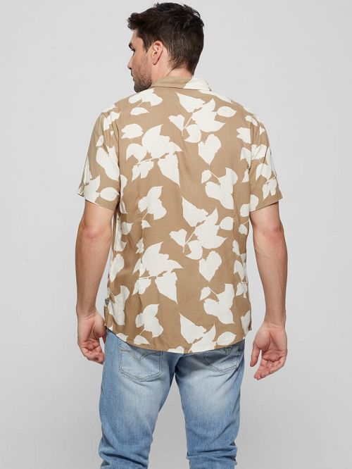 Guess Eco Rayon Shadow Floral Shirt Bej | GUESS-SN31152