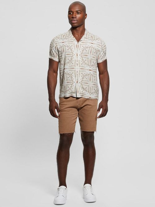 Guess Eco Rayon Tile Shirt Bej | GUESS-SN31214