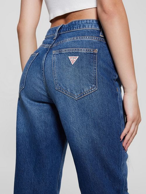 Guess Eco Relaxed Straight Destroyed Jeans Albastri | GUESS-SN26596