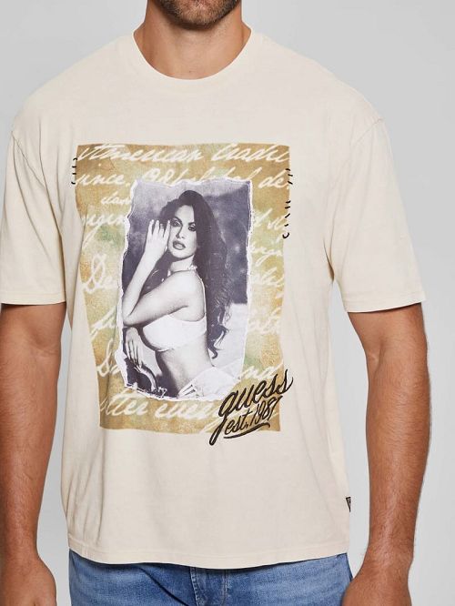 Guess Eco Retro Model Tee Bej | GUESS-SN30694