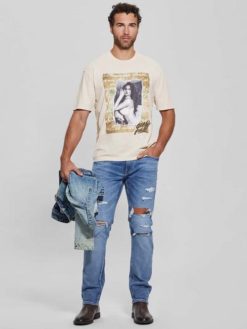 Guess Eco Retro Model Tee Bej | GUESS-SN30694