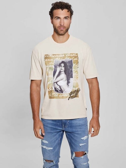Guess Eco Retro Model Tee Bej | GUESS-SN30694