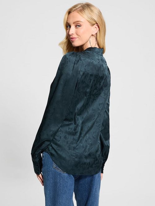 Guess Eco Rita Jacquard Shirt Verzi | GUESS-SN27440