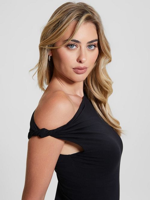 Guess Eco Rita Twisted Top Negrii | GUESS-SN27645