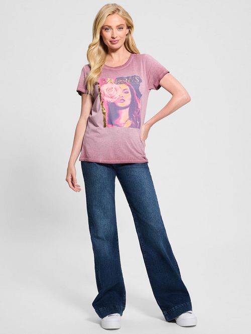 Guess Eco Rose Graphic Easy Tee Rosii | GUESS-SN27410