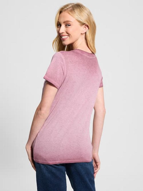 Guess Eco Rose Graphic Easy Tee Rosii | GUESS-SN27410