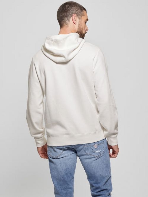 Guess Eco Roy Embossed Hoodie Albi | GUESS-SN31059