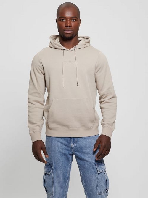 Guess Eco Roy Embossed Hoodie Bej | GUESS-SN31064
