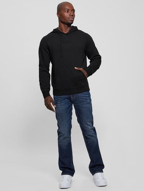 Guess Eco Roy Embossed Hoodie Negrii | GUESS-SN31031